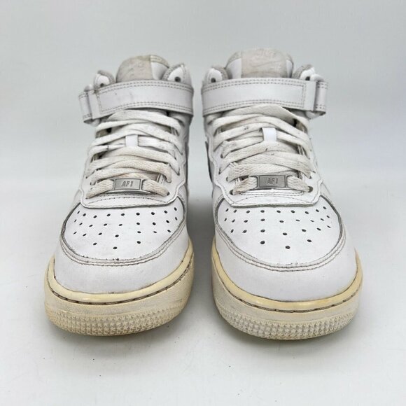 Nike Air Force 1 Mid Af1 Triple White Youth Sneaker Shoes 314195-113 Size 4Y - Picture 3 of 12